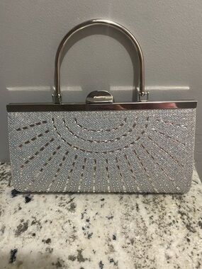 Silver Glitter Clutch